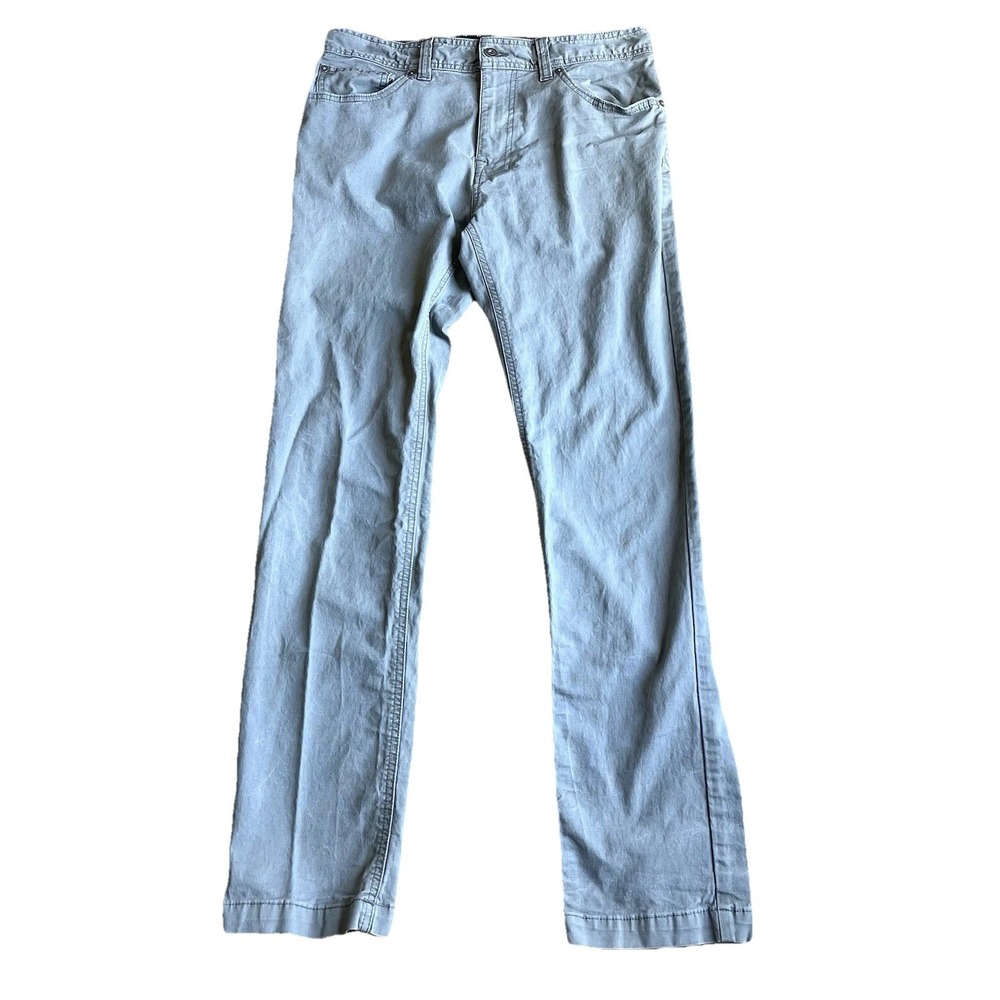 Prana Slim Fit Men's Pants 32x32 Gray Organic Cotton Stretch 5 Pocket Casual